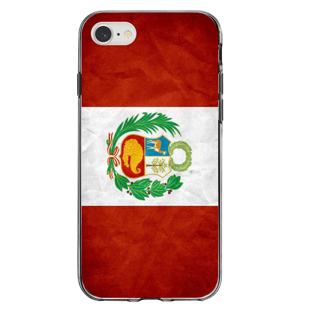 Peru Old Flag Clear Shockproof iPhone Case, view 5