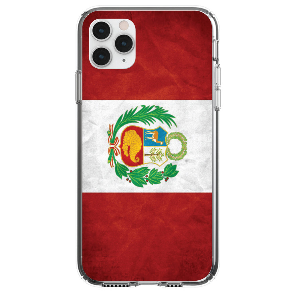 Peru Old Flag Clear Shockproof iPhone Case