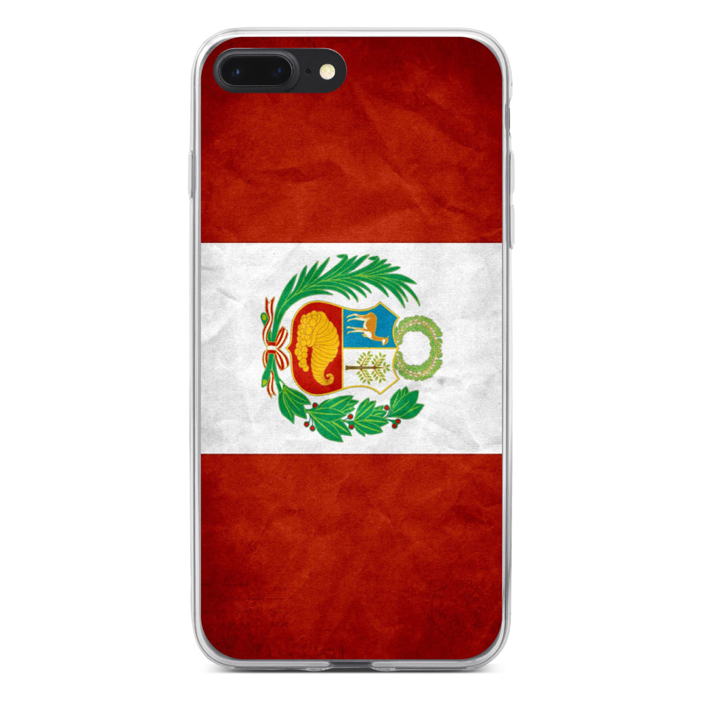Peru Old Flag Clear Shockproof iPhone Case, view 6
