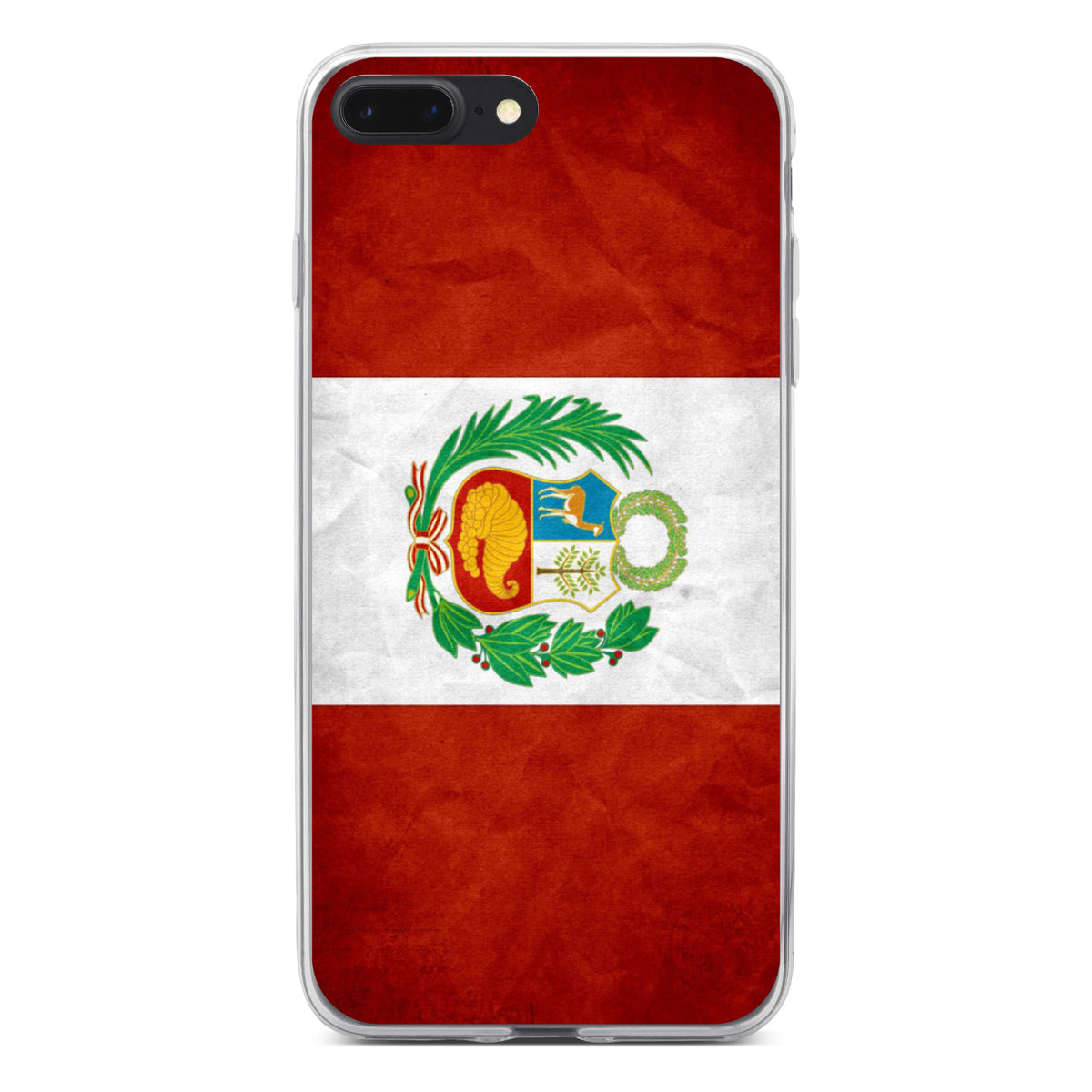 Peru Old Flag Clear Shockproof iPhone Case, view 6