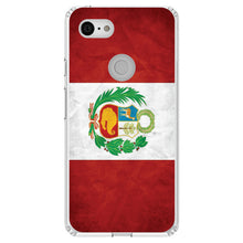 DistinctInk® Clear Shockproof Hybrid Case for Apple iPhone / Samsung Galaxy / Google Pixel - Peru Old Flag