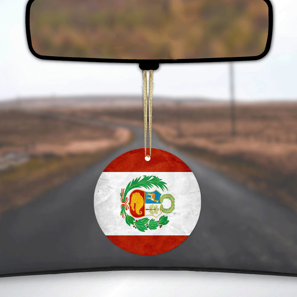 Peru Old Flag Ceramic Ornament, view 3