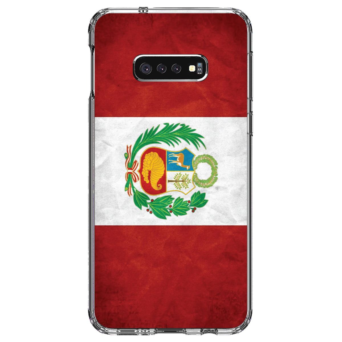 Peru Old Flag Clear Shockproof iPhone Case, view 18