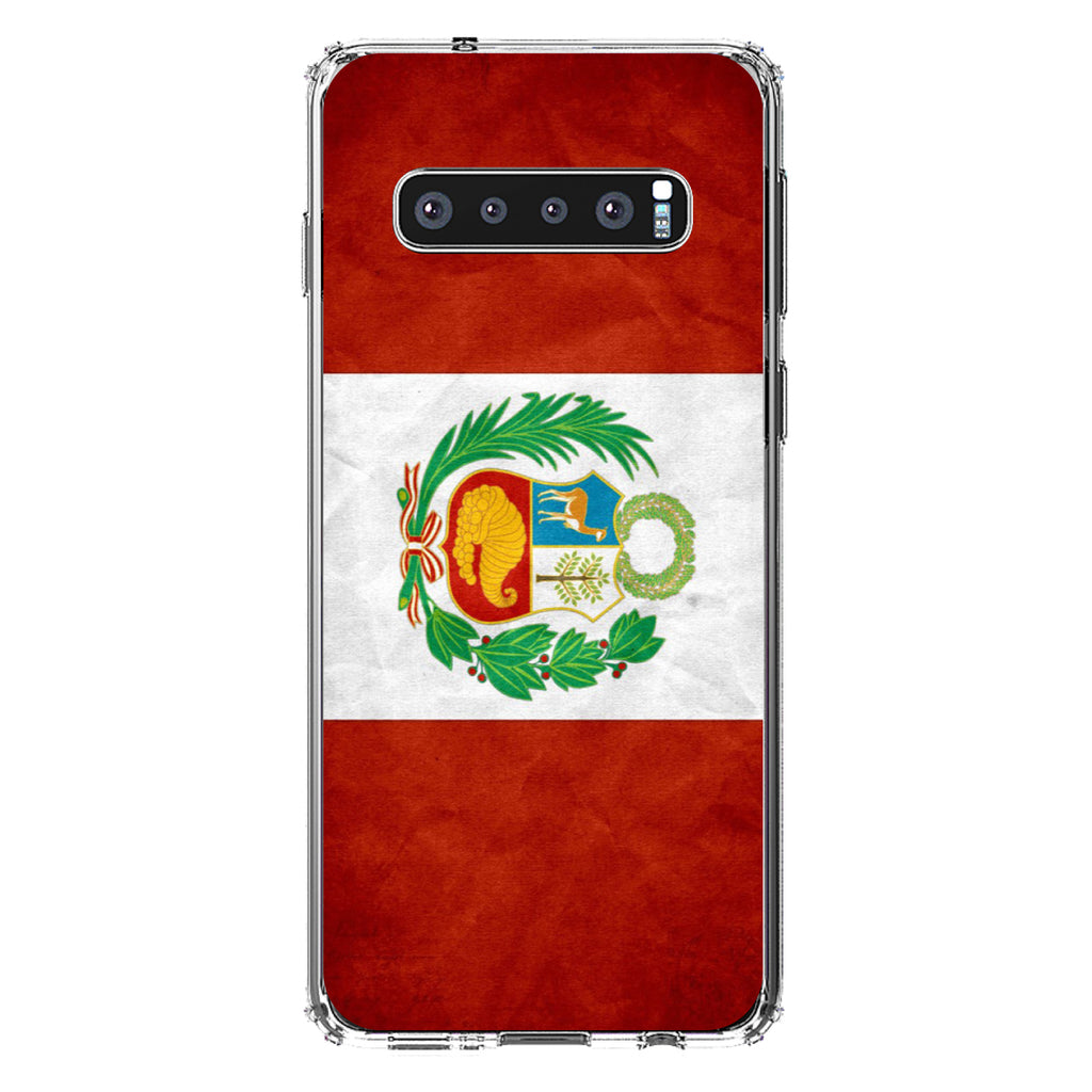 Peru Old Flag Clear Shockproof iPhone Case, view 16