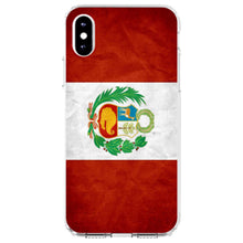 DistinctInk® Clear Shockproof Hybrid Case for Apple iPhone / Samsung Galaxy / Google Pixel - Peru Old Flag