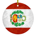Peru Old Flag Ceramic Ornament