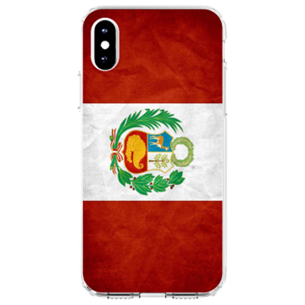 Peru Old Flag Clear Shockproof iPhone Case, view 4