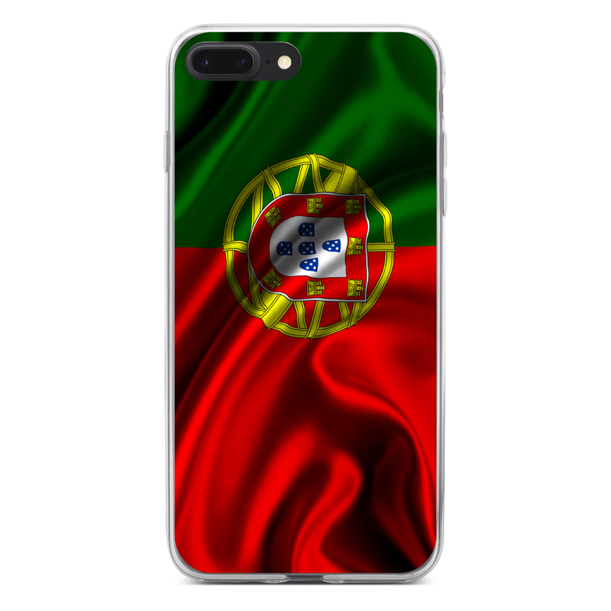 Portugal Waving Flag Clear Shockproof iPhone Case, view 6