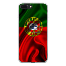 DistinctInk® Clear Shockproof Hybrid Case for Apple iPhone / Samsung Galaxy / Google Pixel - Portugal Waving Flag