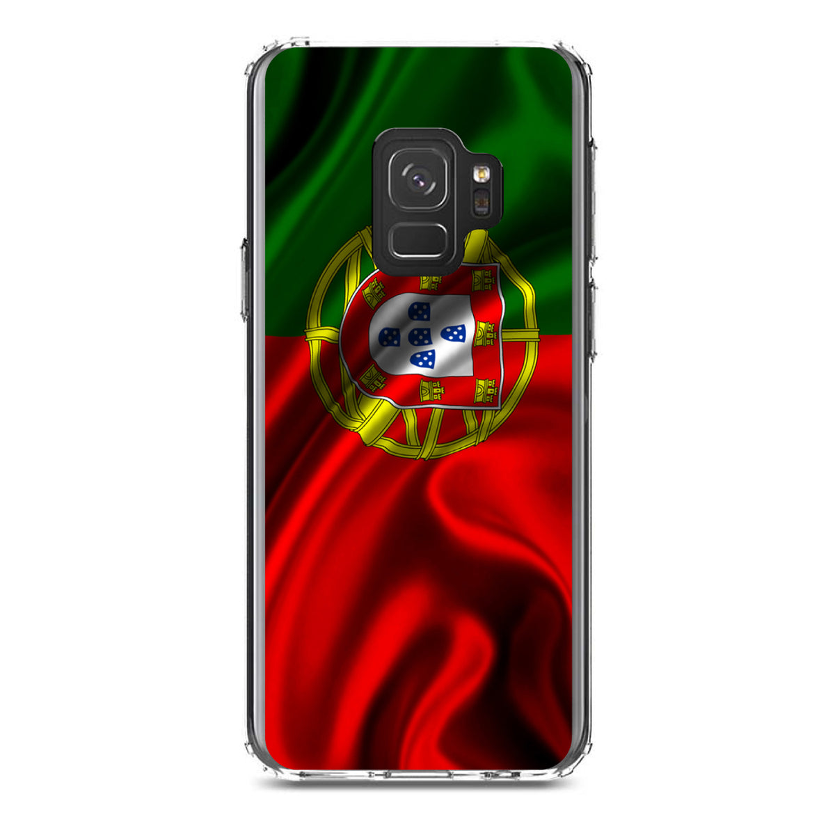 Portugal Waving Flag Clear Shockproof iPhone Case, view 19