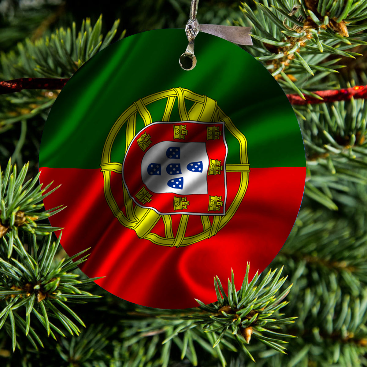 Portugal Waving Flag Ceramic Ornament, view 2