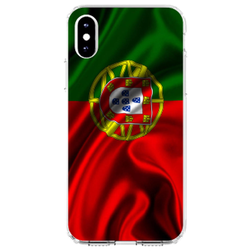 Portugal Waving Flag Clear Shockproof iPhone Case, view 4
