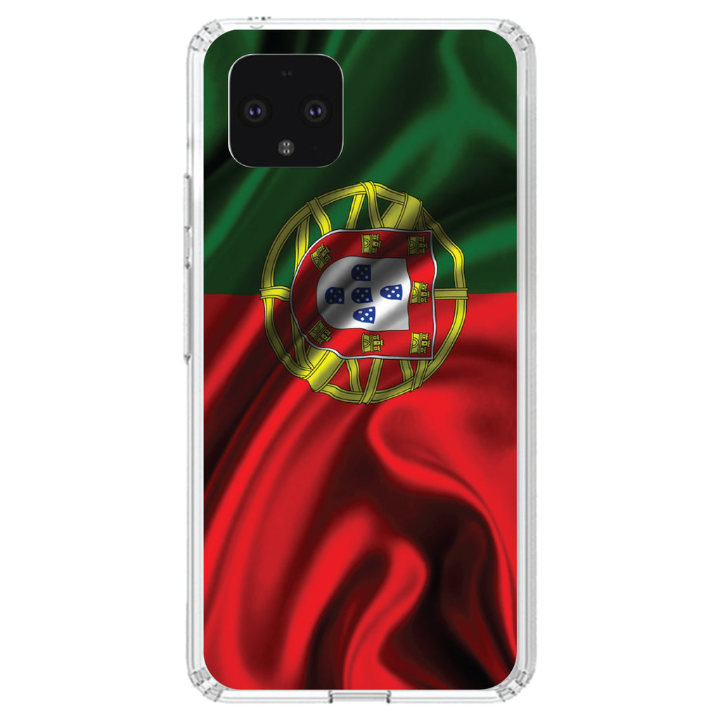 Portugal Waving Flag Clear Shockproof iPhone Case, view 24