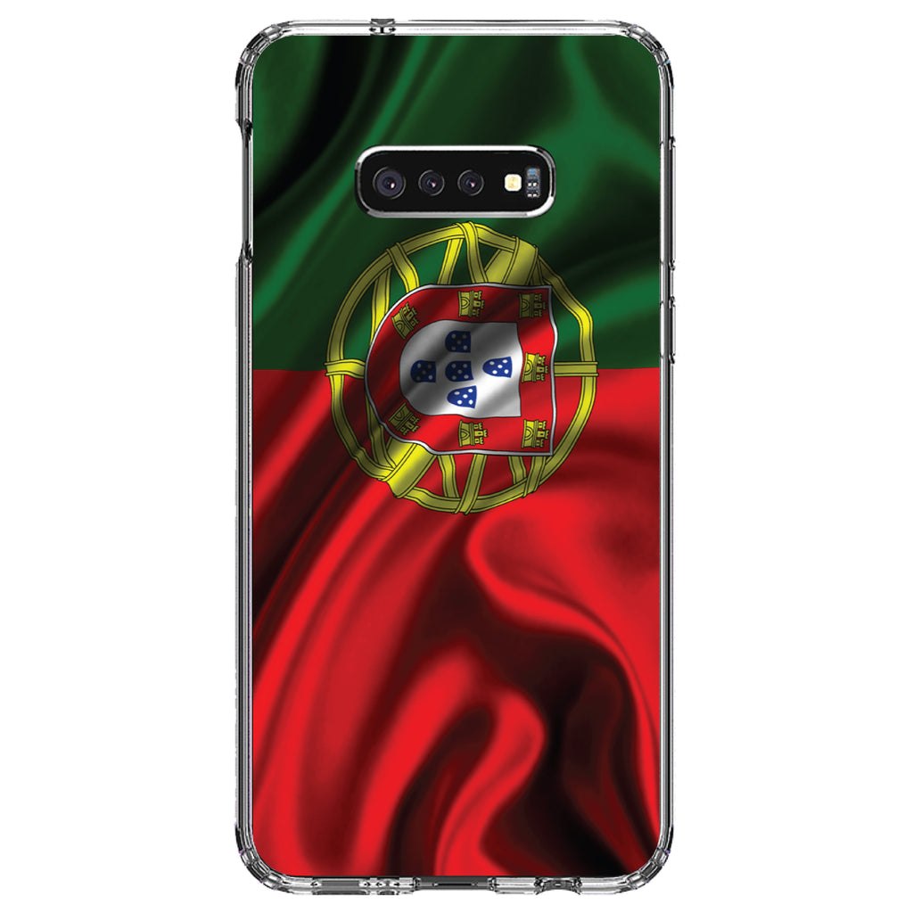 Portugal Waving Flag Clear Shockproof iPhone Case, view 18