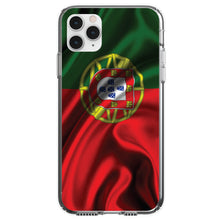 DistinctInk® Clear Shockproof Hybrid Case for Apple iPhone / Samsung Galaxy / Google Pixel - Portugal Waving Flag