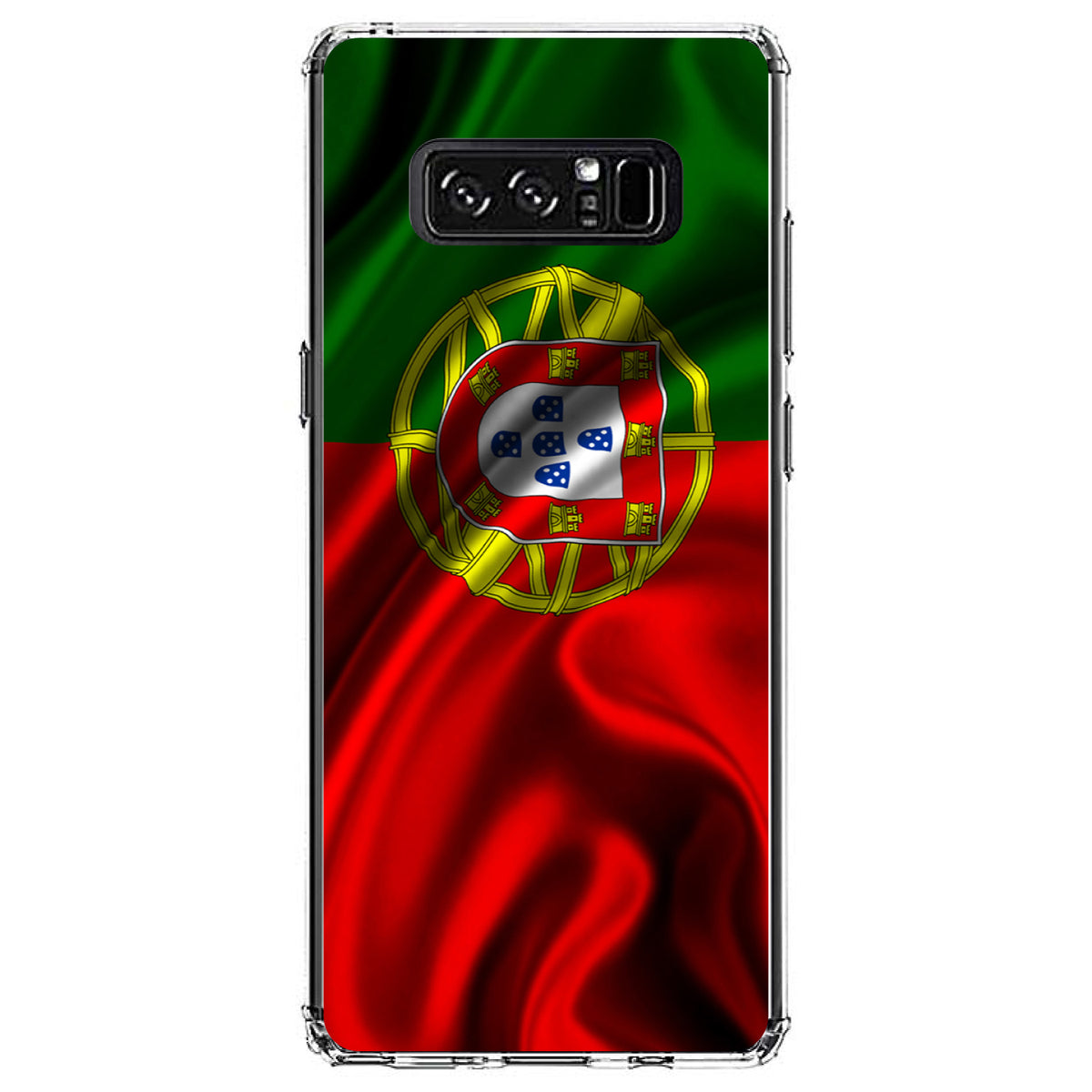 Portugal Waving Flag Clear Shockproof iPhone Case, view 12