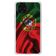 DistinctInk® Clear Shockproof Hybrid Case for Apple iPhone / Samsung Galaxy / Google Pixel - Portugal Waving Flag