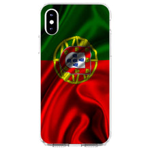 DistinctInk® Clear Shockproof Hybrid Case for Apple iPhone / Samsung Galaxy / Google Pixel - Portugal Waving Flag