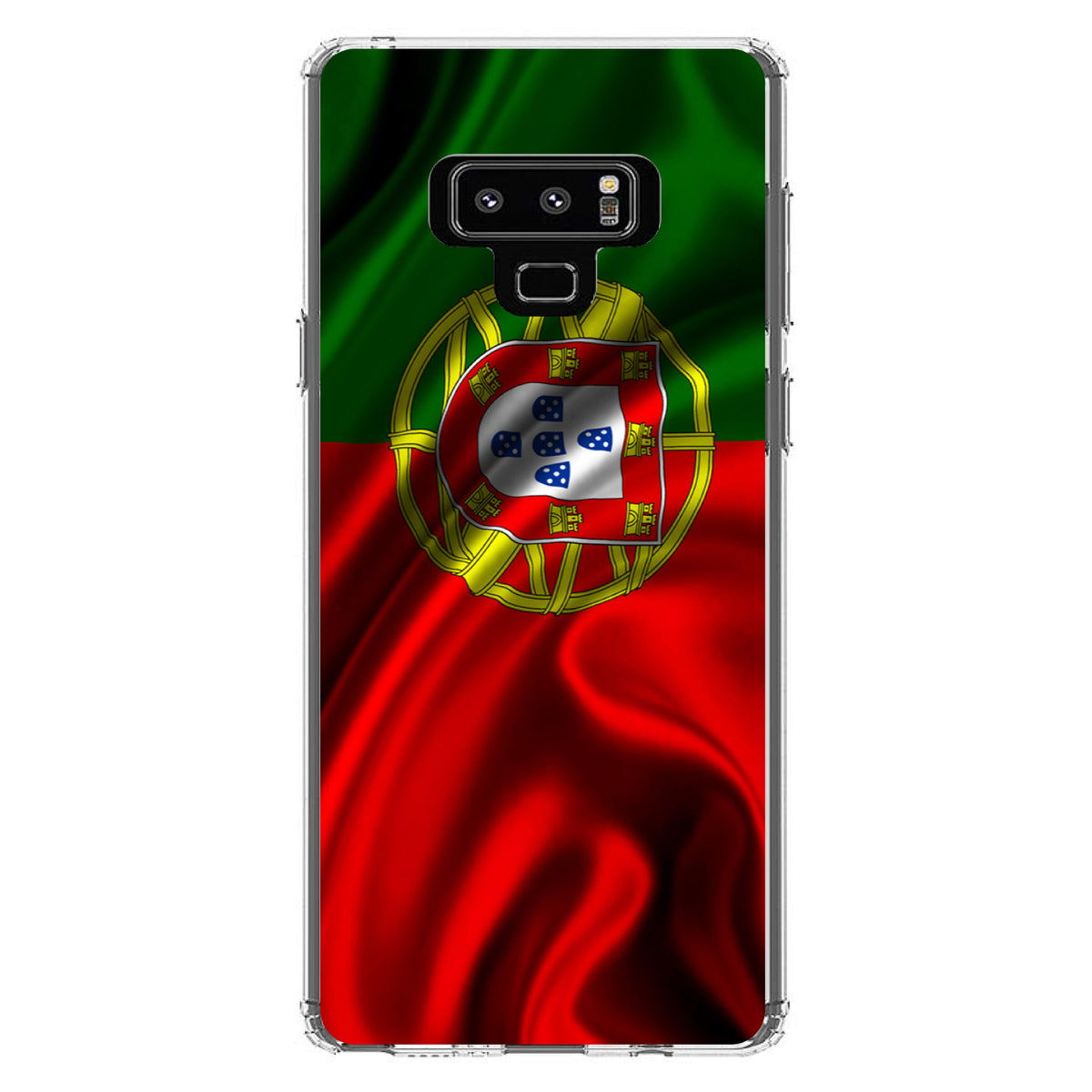Portugal Waving Flag Clear Shockproof iPhone Case, view 11