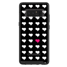 DistinctInk™ OtterBox Symmetry Series Case for Apple iPhone / Samsung Galaxy / Google Pixel - Pink White Black Repeating Hearts