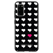 DistinctInk™ OtterBox Symmetry Series Case for Apple iPhone / Samsung Galaxy / Google Pixel - Pink White Black Repeating Hearts