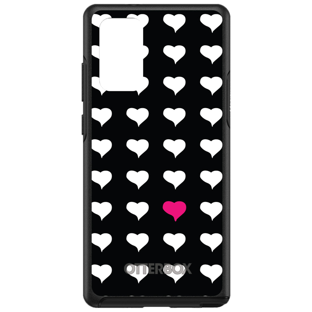 Pink White Black Repeating Hearts OtterBox Symmetry Case for iPhone & Galaxy, view 10