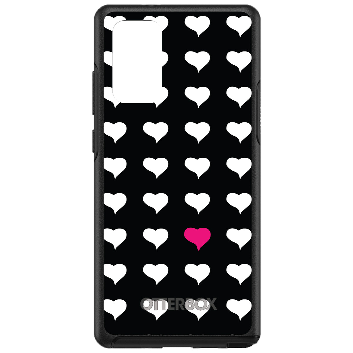 Pink White Black Repeating Hearts OtterBox Symmetry Case for iPhone & Galaxy, view 10