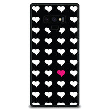 DistinctInk® Hard Plastic Snap-On Case for Apple iPhone or Samsung Galaxy - Pink White Black Repeating Hearts