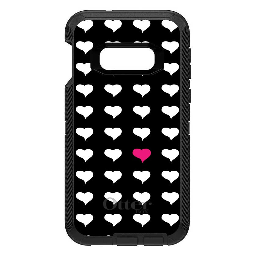 Pink White Black Repeating Hearts OtterBox Defender Case for iPhone & Galaxy, view 7