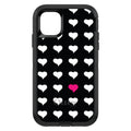 Pink White Black Repeating Hearts OtterBox Defender Case for iPhone & Galaxy, view 2