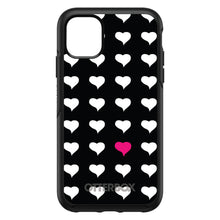 DistinctInk™ OtterBox Symmetry Series Case for Apple iPhone / Samsung Galaxy / Google Pixel - Pink White Black Repeating Hearts