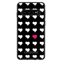 DistinctInk™ OtterBox Symmetry Series Case for Apple iPhone / Samsung Galaxy / Google Pixel - Pink White Black Repeating Hearts