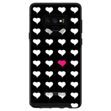 DistinctInk™ OtterBox Symmetry Series Case for Apple iPhone / Samsung Galaxy / Google Pixel - Pink White Black Repeating Hearts