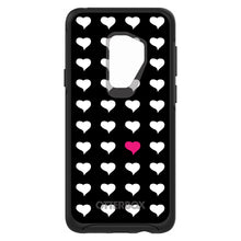 DistinctInk™ OtterBox Symmetry Series Case for Apple iPhone / Samsung Galaxy / Google Pixel - Pink White Black Repeating Hearts