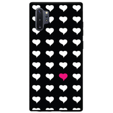 DistinctInk® Hard Plastic Snap-On Case for Apple iPhone or Samsung Galaxy - Pink White Black Repeating Hearts