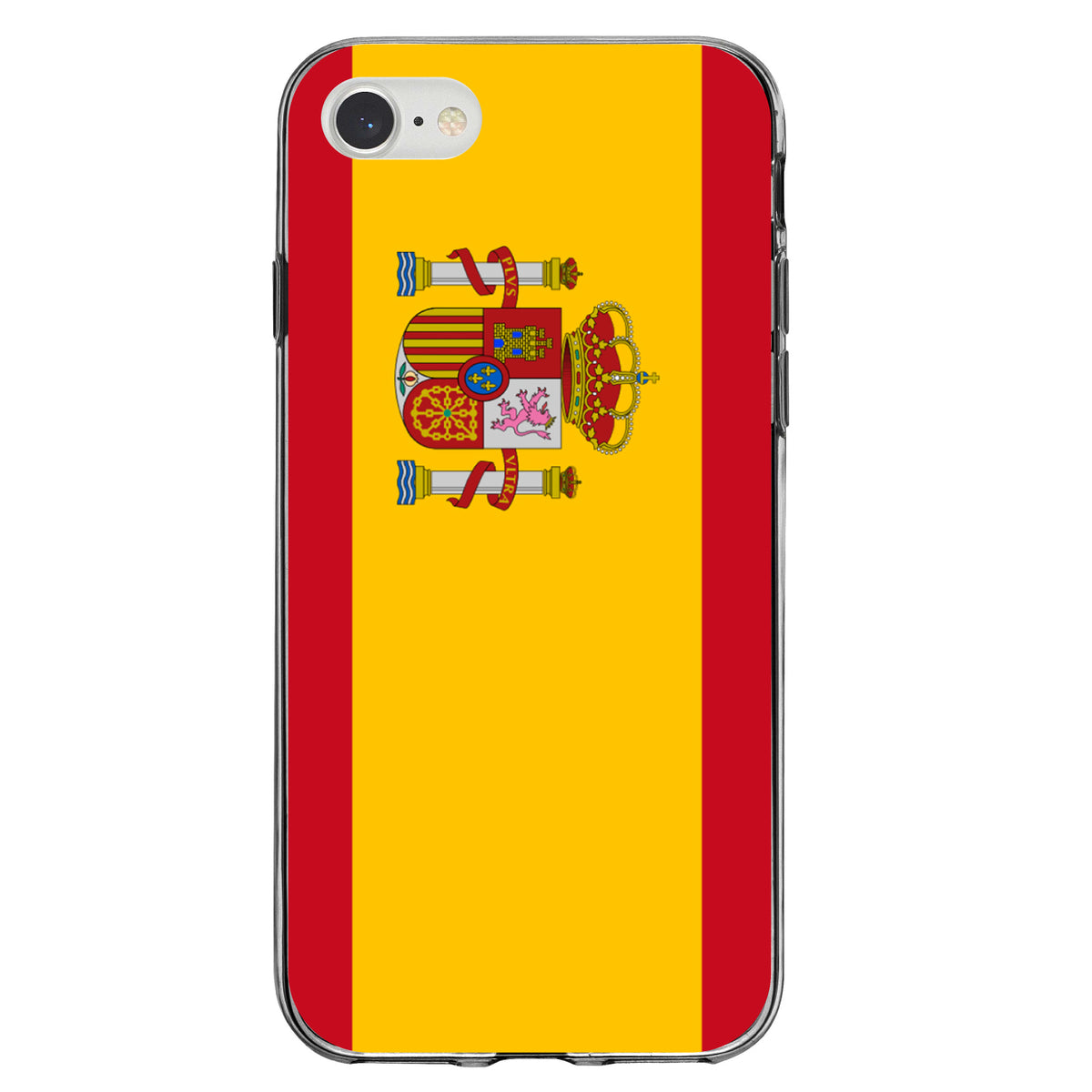 Spain Spanish Flag Red Yellow Clear Shockproof iPhone Case, view 5