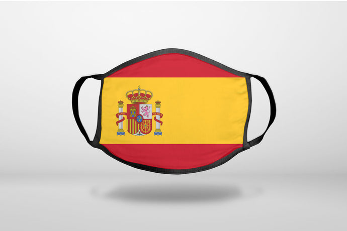 Spain Spanish Flag Red Yellow - 3-Ply Reusable Soft Face Mask Covering, Unisex, Cotton Inner Layer