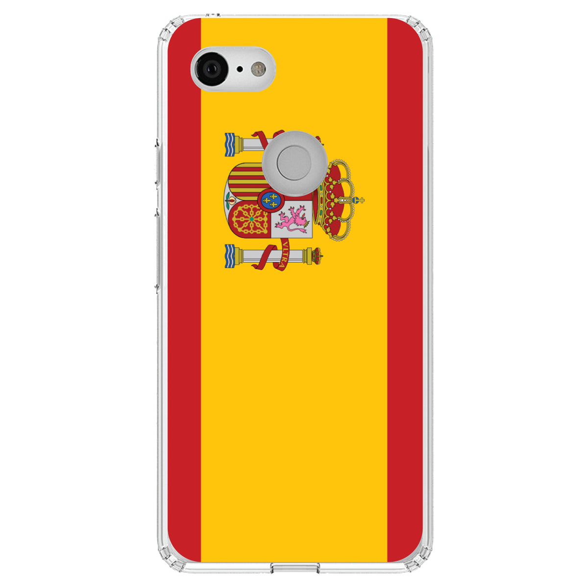 Spain Spanish Flag Red Yellow Clear Shockproof iPhone Case, view 21