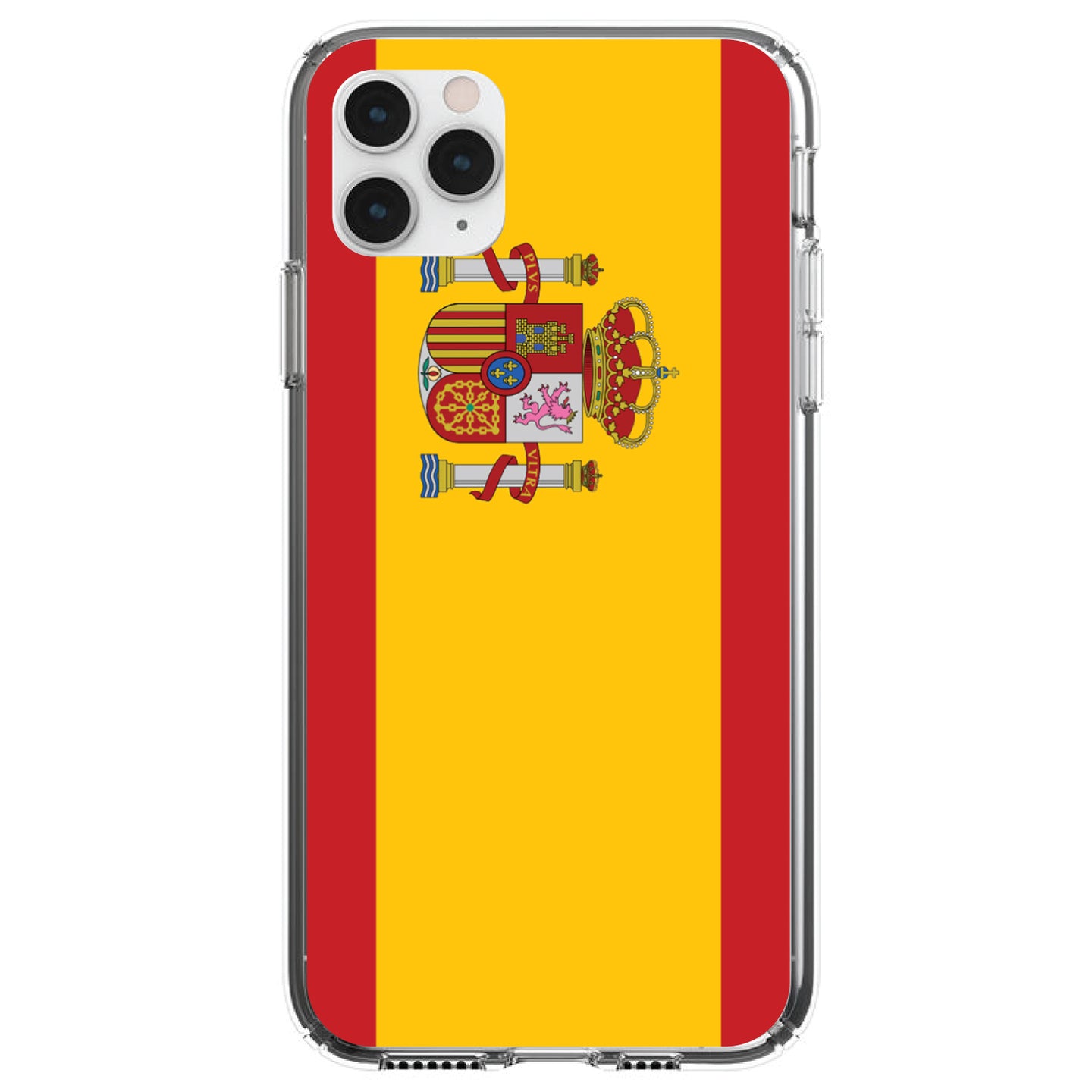 DistinctInk® Clear Shockproof Hybrid Case for Apple iPhone / Samsung Galaxy / Google Pixel - Spain Spanish Flag Red Yellow