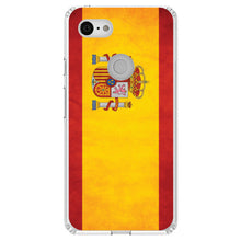 DistinctInk® Clear Shockproof Hybrid Case for Apple iPhone / Samsung Galaxy / Google Pixel - Spain Old Weathered Spanish Flag Red Yellow