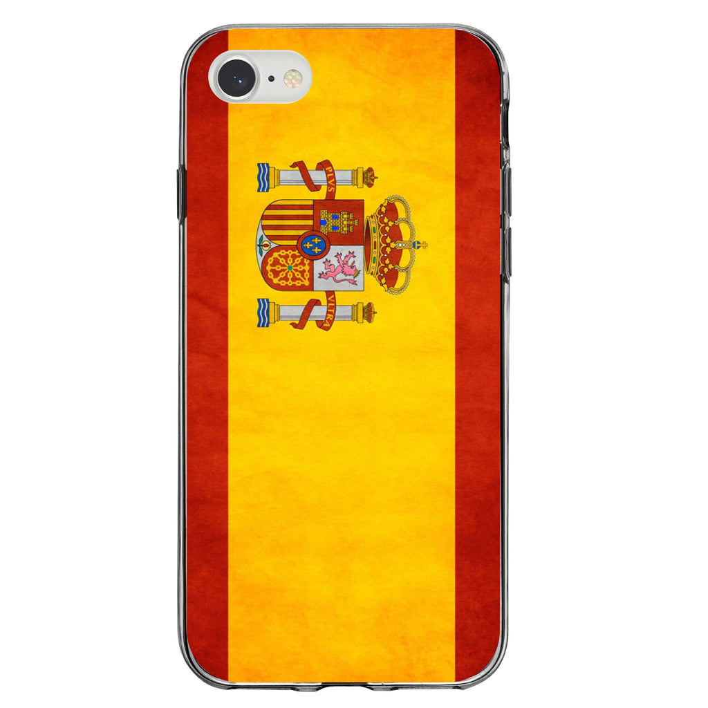 Spain Old Weathered Spanish Flag Red Yellow Clear Shockproof iPhone Case, view 5