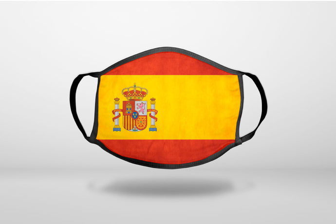 Spain Old Weathered Spanish Flag Red Yellow - 3-Ply Reusable Soft Face Mask Covering, Unisex, Cotton Inner Layer