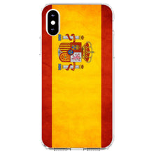 DistinctInk® Clear Shockproof Hybrid Case for Apple iPhone / Samsung Galaxy / Google Pixel - Spain Old Weathered Spanish Flag Red Yellow