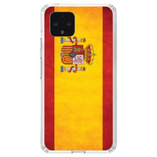 DistinctInk® Clear Shockproof Hybrid Case for Apple iPhone / Samsung Galaxy / Google Pixel - Spain Old Weathered Spanish Flag Red Yellow