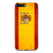 DistinctInk® Clear Shockproof Hybrid Case for Apple iPhone / Samsung Galaxy / Google Pixel - Spain Old Weathered Spanish Flag Red Yellow