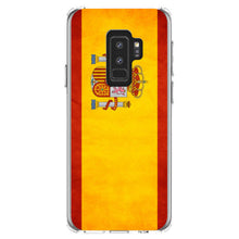 DistinctInk® Clear Shockproof Hybrid Case for Apple iPhone / Samsung Galaxy / Google Pixel - Spain Old Weathered Spanish Flag Red Yellow