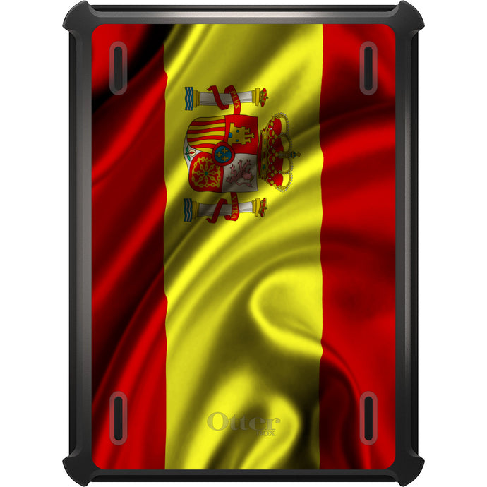 DistinctInk™ OtterBox Defender Series Case for Apple iPad / iPad Pro / iPad Air / iPad Mini - Spain Waving Spanish Flag