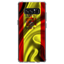 DistinctInk® Clear Shockproof Hybrid Case for Apple iPhone / Samsung Galaxy / Google Pixel - Spain Waving Spanish Flag Red Yellow