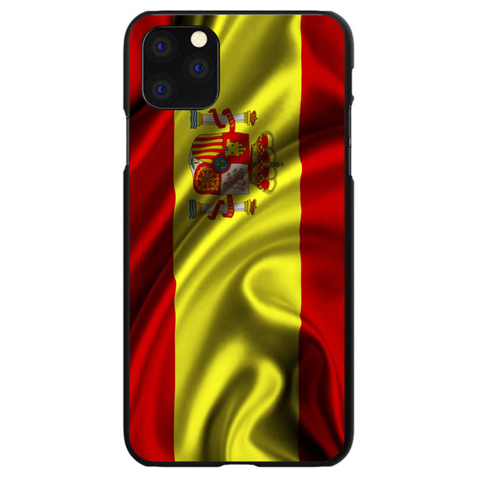 DistinctInk® Hard Plastic Snap-On Case for Apple iPhone or Samsung Galaxy - Spain Waving Spanish Flag