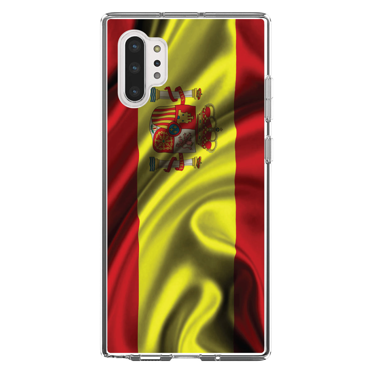 Spain Waving Spanish Flag Red Yellow Clear Shockproof iPhone Case, view 10